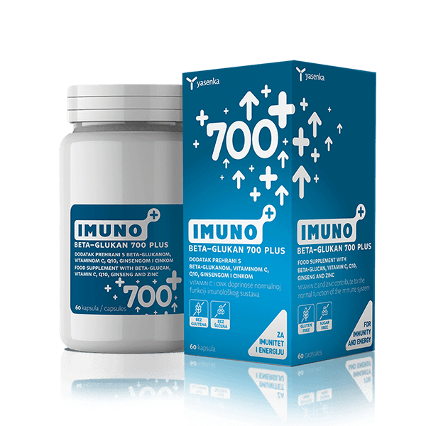 Imuno BETA-GLUCAN 700 Plus liquid nutritional supplement for immune support, enriched with beta glucans, vitamins, and minerals, available for purchase in Ireland at Yasenka.ie.