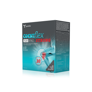 Omniflex Flexvital Strong for joint health, muscle strength, and improved flexibility. A powerful formula to reduce pain and support mobility